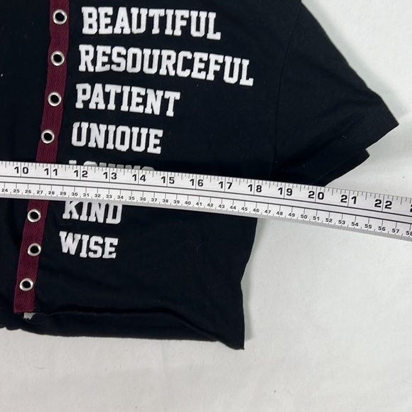 #2124 Lovelove Red & Black Women’s Crop Top | Size: M - Picture 2 of 6